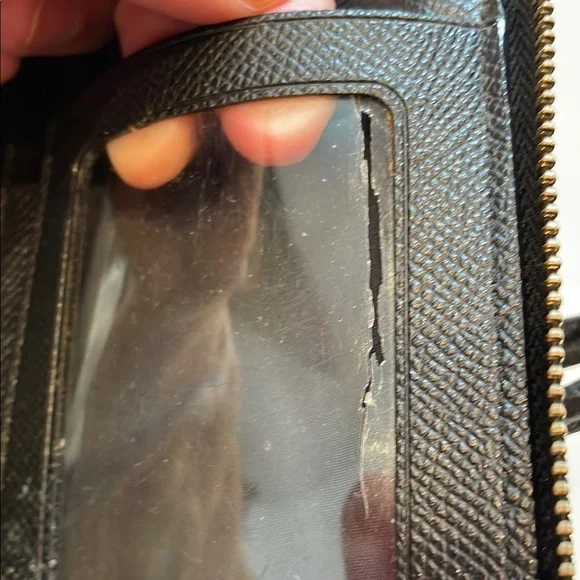 Coach Leather Wristlet Long Wallet, Front Phone Pouch, Zip Around, Black - Picture 11 of 14